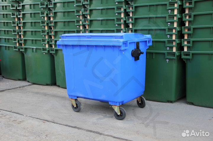 Пластиковый мусорный контейнер 1100л R2715