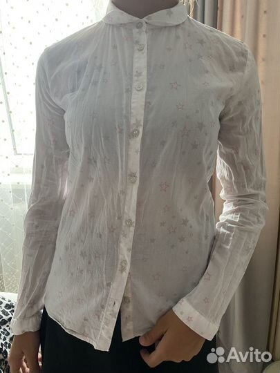 Рубашка белая для девочки 158,152,146,160