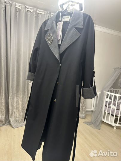 Плащ тренч женский 46 48 оверсайз