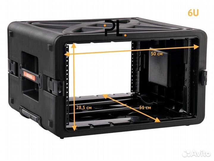 Полипропиленовый рэковый кейс 6U