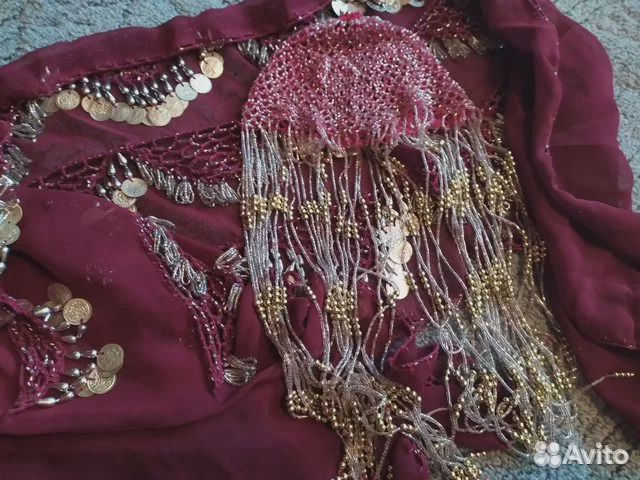 Восточная юбка-платок из Египта,бисерная шапка