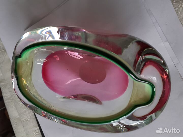 Пепельница цветное стекло Чехославакия