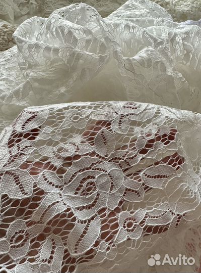Ткань кружевная нарядная белая гипюр Турция