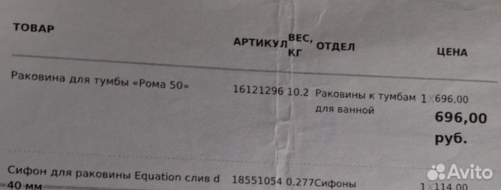 Раковина в ванную