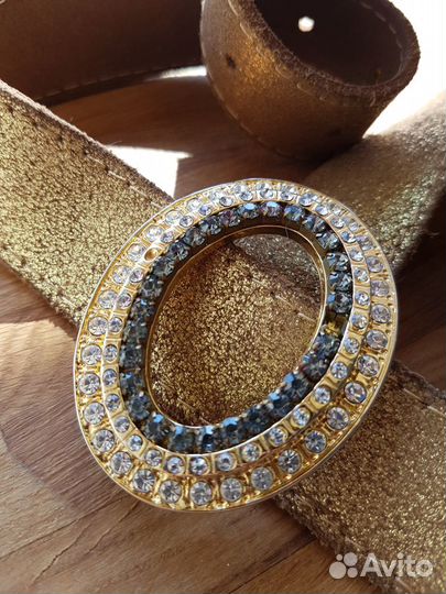 Ремень кожаный золотистый (Италия)