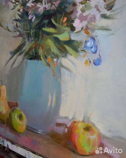 Картина маслом цветы полевые