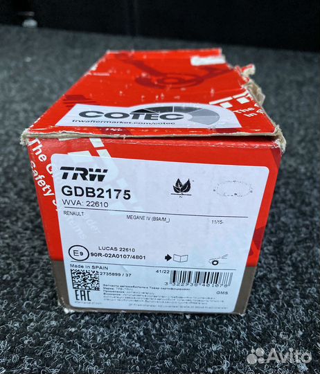 TRW Gdb 2175 megane IV