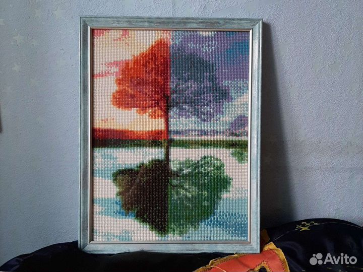 Картина, алмазная мозаика Времена года