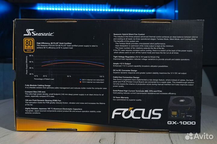 Блок питания Seasonic focus GX 1000W Gold