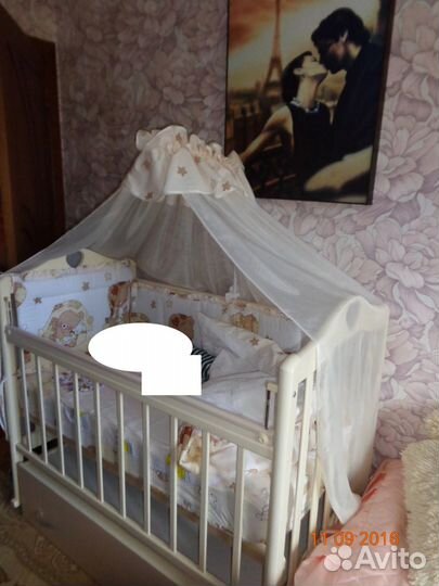 Кроватка+бортики+ванночка+горшок