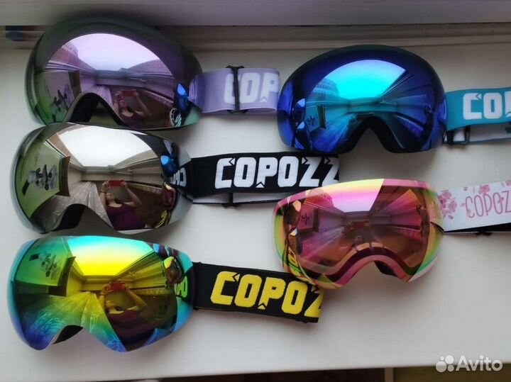 Новые Очки маска горнолыжная, сноубордическая
