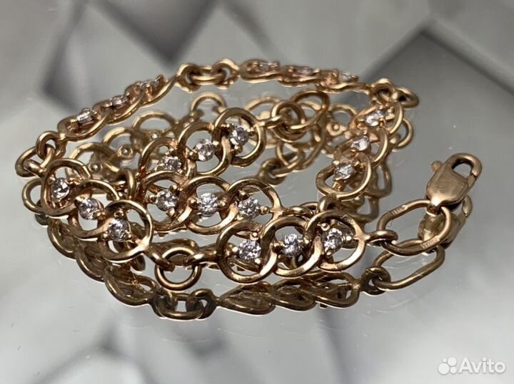 Золотой браслет 585 пробы, массой 5,6 грамма (17см