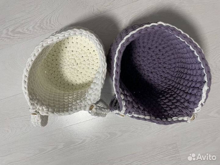 Хлопковые корзинки на детскую кроватку