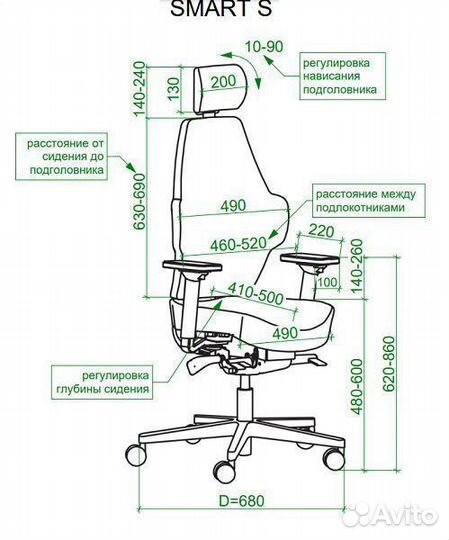 Ортопедическое кресло Profi falto smart-S