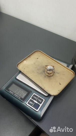 Мужская золотая печатка дутая 585проба 13,74грамм