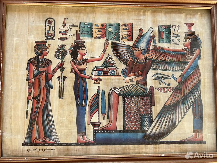 Египетский папирус + картина из гипса