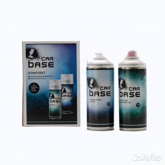 Carbase. Краска аэрозольная. Лак автомобильный. ford europe T nordic blue/blau (База 500мл + Лак 500