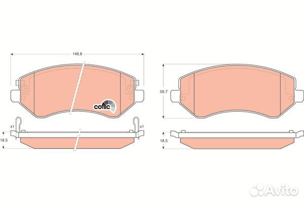 Колодки тормозные chrysler voyager 2.4-3.3 00/jeep