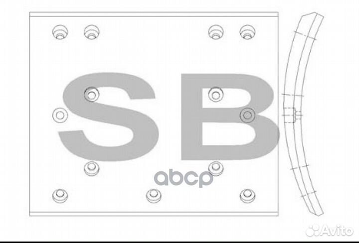 Накладка тормозная hyundai HD160/170 SL211 SL21