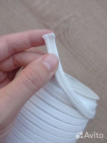 Шнур плоский плетёный белый 8 мм