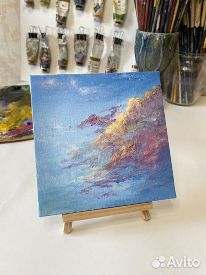 Картина маслом «Облака на рассвете«