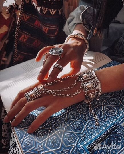 Браслет восточный слейв с кольцом