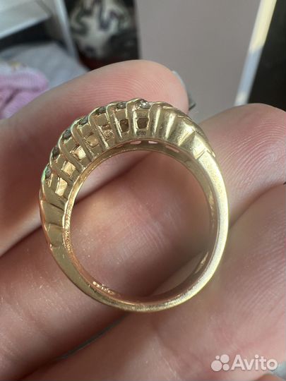 Золотое кольцо дорожка с бриллиантами 585 пр