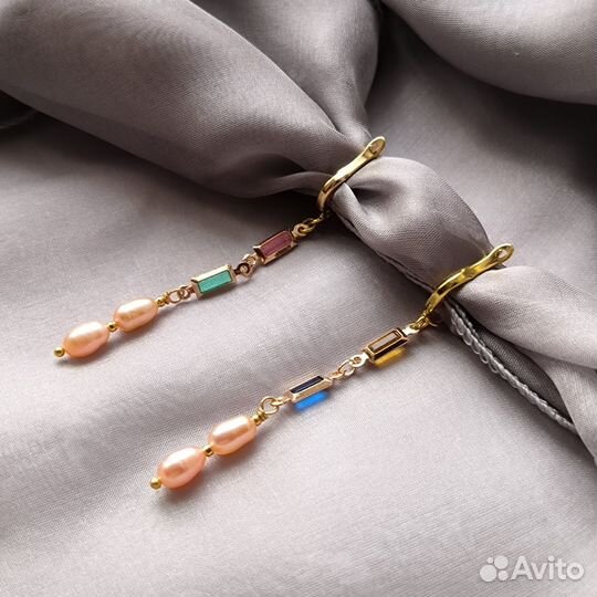 Очаровательное ожерелье безель и серьги с натураль