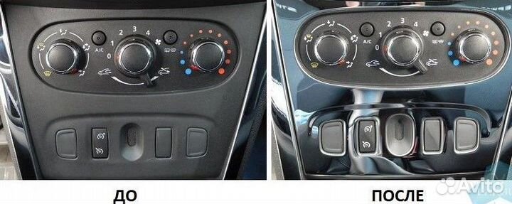 Накладка на облицовку климата Рено Логан2/Сандеро2