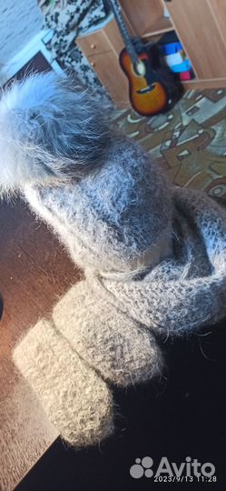 Шапочки, варежки, снуд из пуха бобтейла