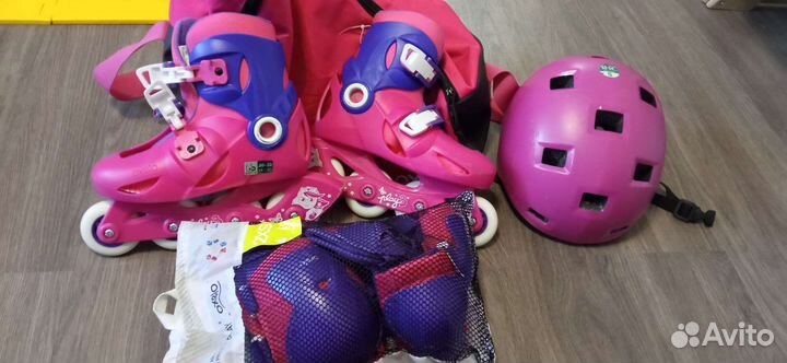 Ролики детские с защитой и шлемом