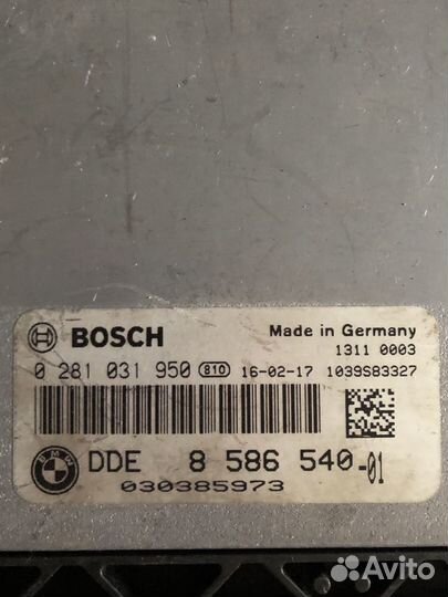 DDE 8586540 BMW F15 F16 F10 F01 3.0d N57