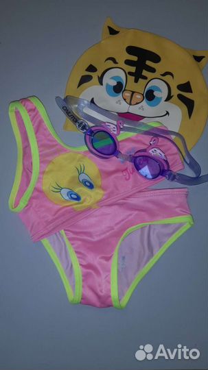 Купальник, шапочка, очки новые