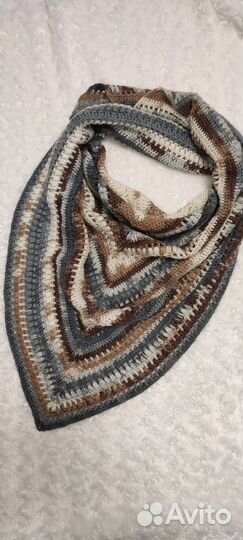 Вязаный бактус. Бактус. Платок на шею. Шарф