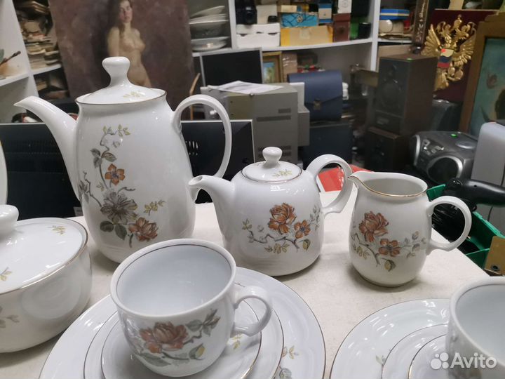 Чайный сервиз на 6 персон Kahla ГДР (Ч)