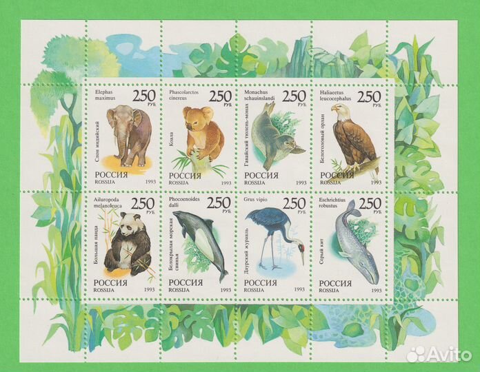 Россия Фауна мира Малый лист мл ** MNH 1993