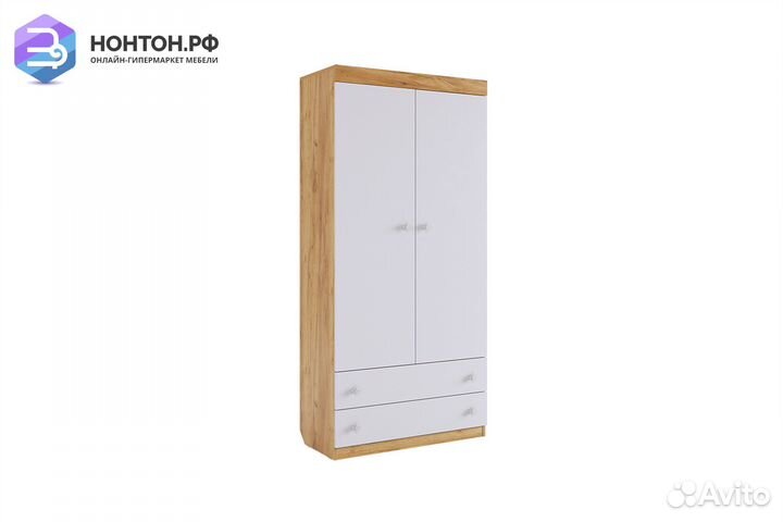 Шкаф 2-створчатый Форсаж дуб крафт золотой / белый