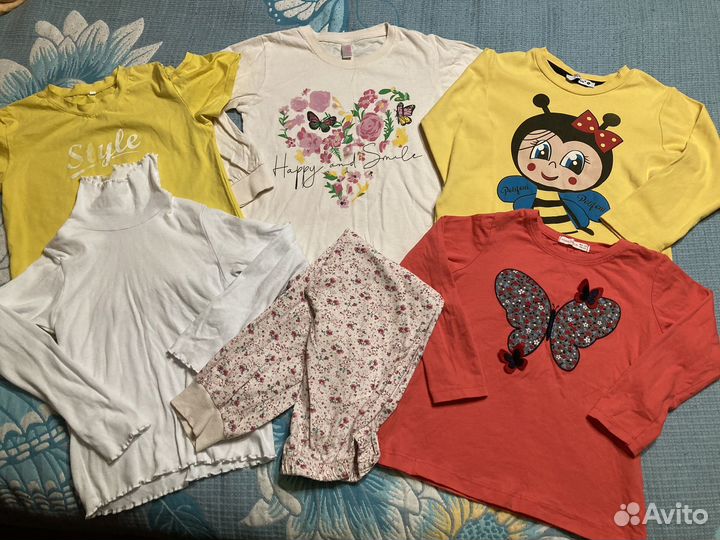 Вещи пакетом новые бу для девочки 110 116