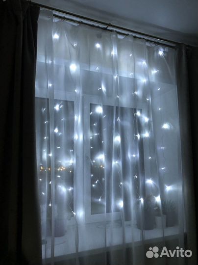 Гирлянда штора 1.5х1.5 и 3Х3