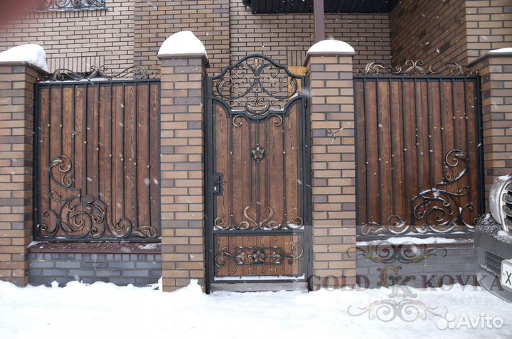 Забор, калитка и ворота кованые