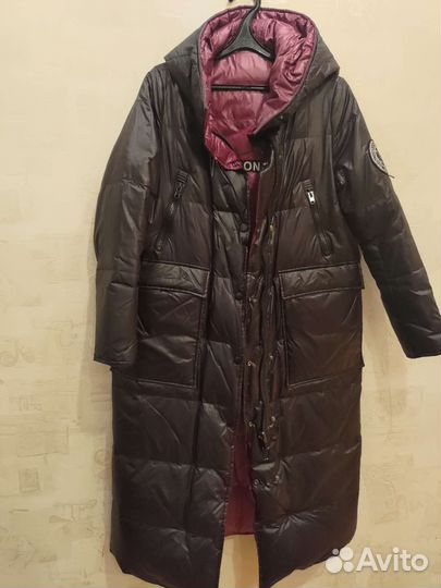 Пуховик женский длинный 44 46 черный