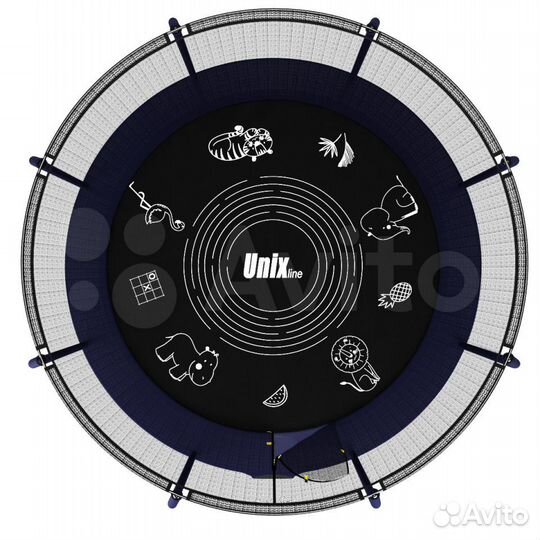 Батут UNix line 8 ft Supreme game (синий, зеленый)