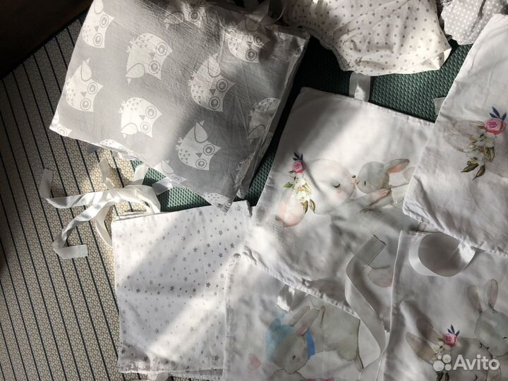 Бортики в детскую кроватку и простынь