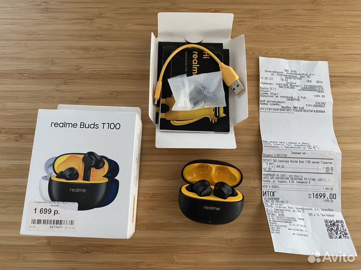 Беспроводные наушники realme buds t100