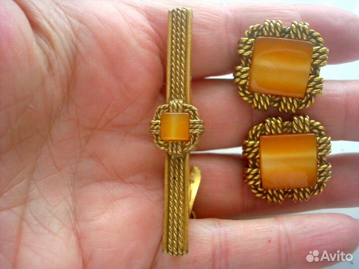 Swank. винтаж. запонки И зажим для галстука