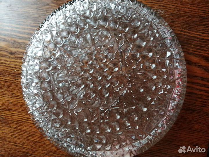 Плоская тарелка - поднос Хрусталь