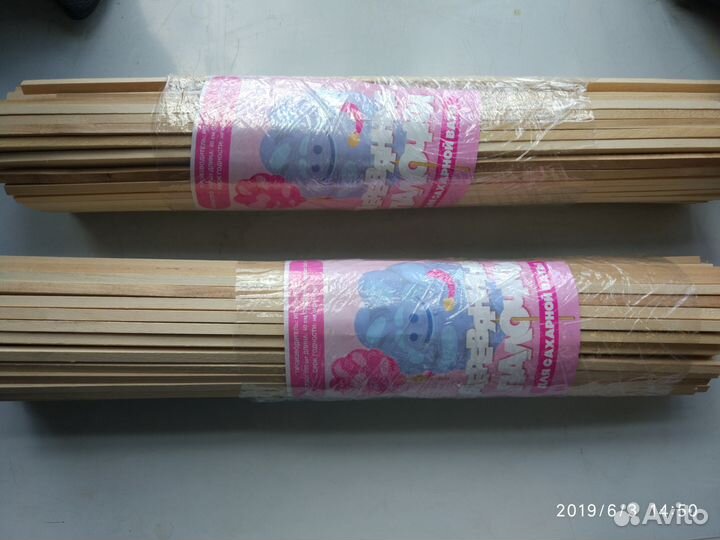 Палочки для сахарная вата пластик и дерево