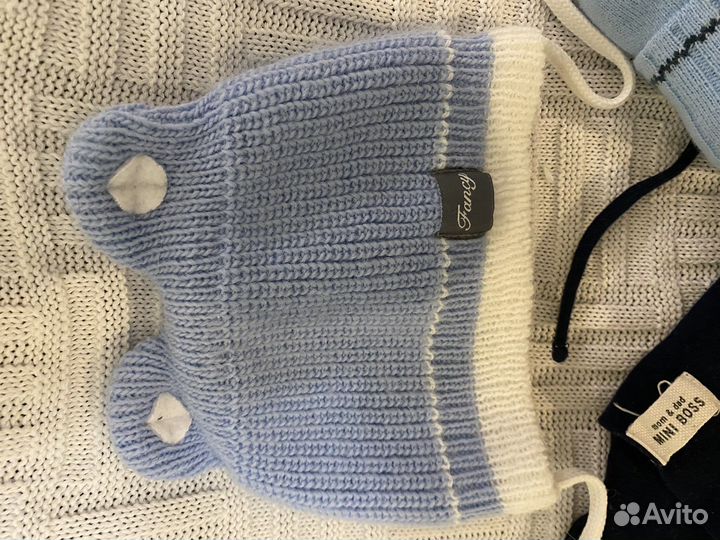 Шапка для мальчика до 3 месяцев