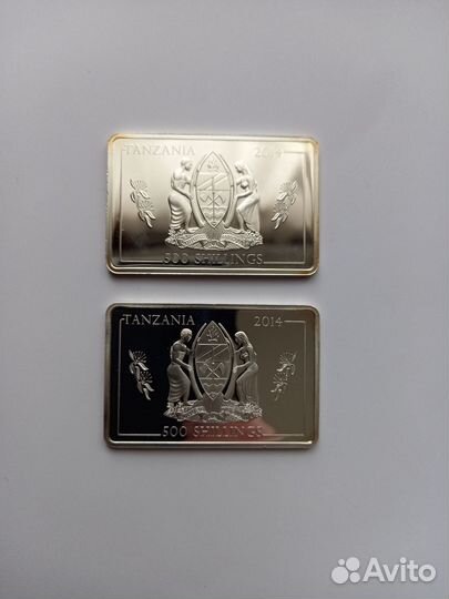 Монета 500 шиллингов 2014 Танзания серебро 999
