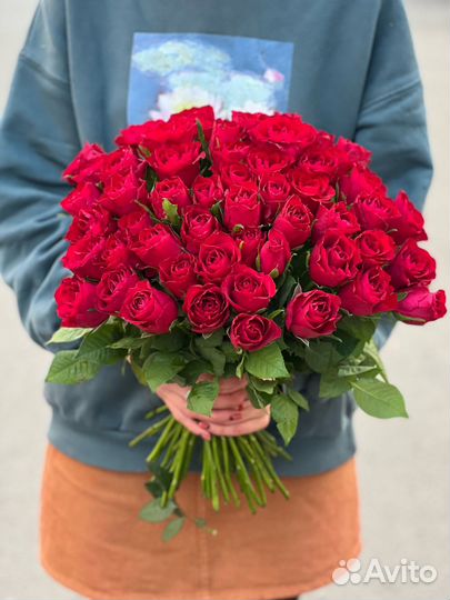 Красная роза, букеты из роз